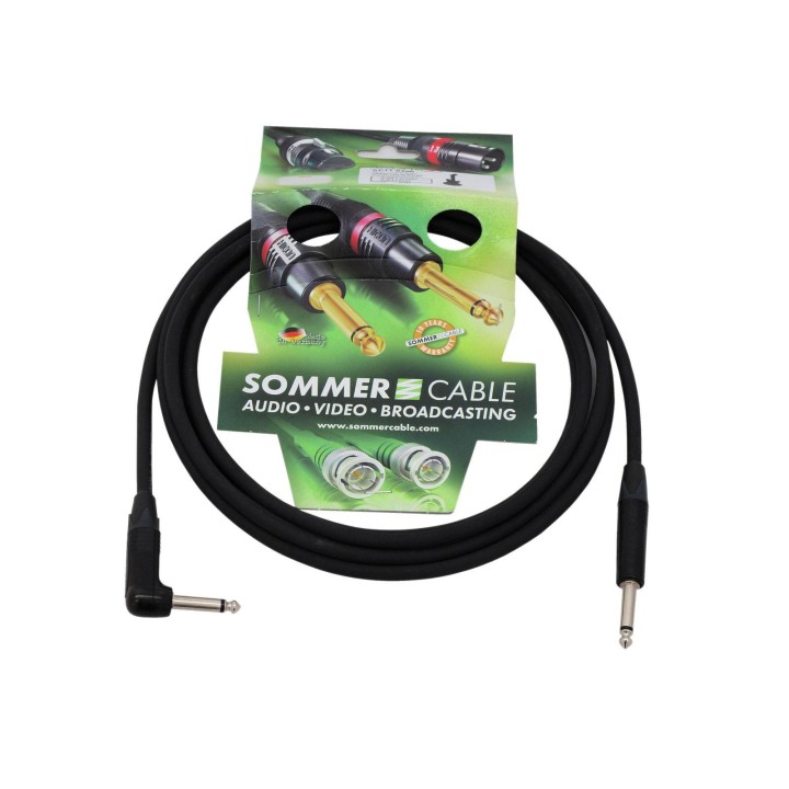 Sommer Cable - Jack cable 6.3 mono 1x 90° 3m bk Neutrik