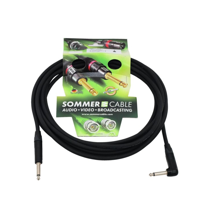 Sommer Cable - Jack cable 6.3 mono 1x 90° 6m bk Neutrik