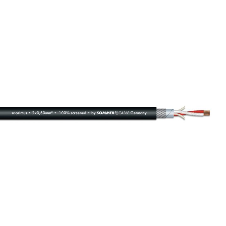 Sommer Cable - Microphone cable 2x0.50 100m bk SC-Primus FRNC