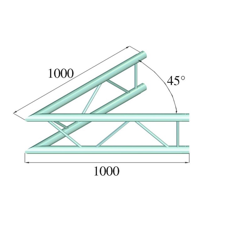 Alutruss - BILOCK BQ2-PAC19V 2-way Corner 45°