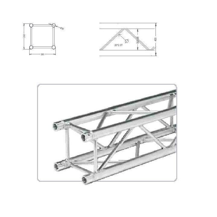 Work - wcx-40/200 - 4 Points Aluminium Truss 40 x 40 cm | Z-Bombilla