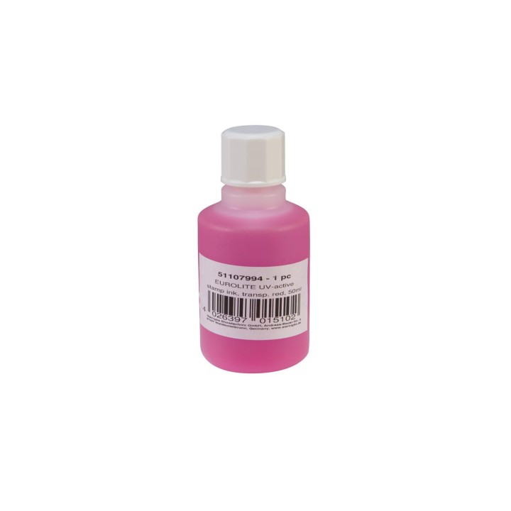 Eurolite - UV-active Stamp Ink, transparent red, 50ml