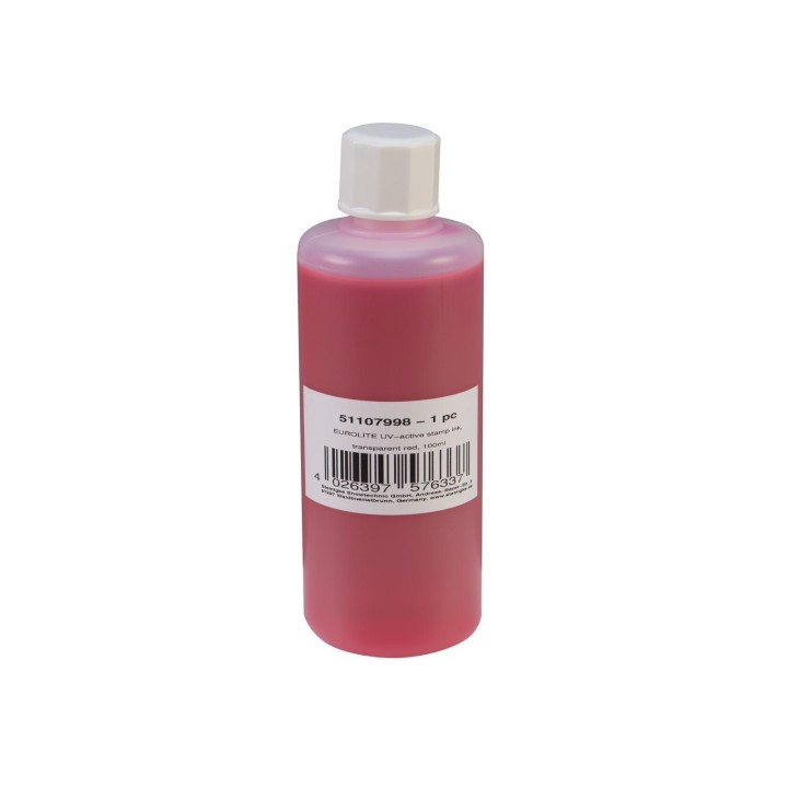 Eurolite - UV-active Stamp Ink, transparent red, 100ml