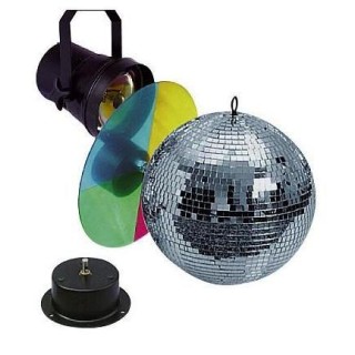 Showtec - Set Bola de espejos 30cm + Accesorios - Mirrorball Set | Z-Bombilla