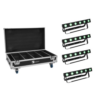 Eurolite - Set 4x AKKU Bar-6 QCL + Flightcase with charging function