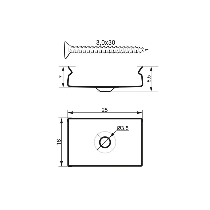 Eurolite - Mounting Bracket for U-Profil 20mm Metal