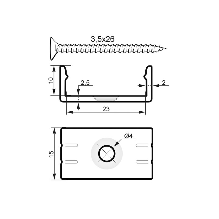 Eurolite - Mounting Bracket for U-Profil 20mm  Plastic