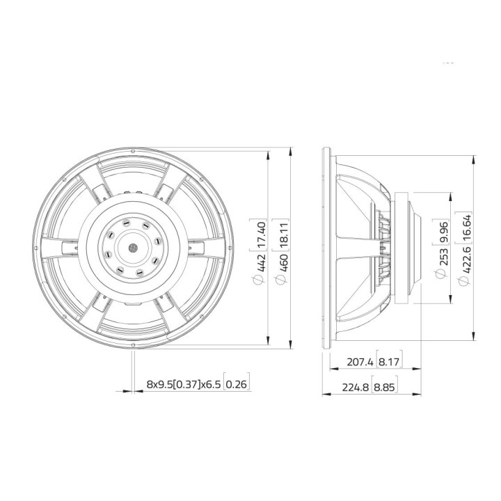 Lavoce - SAF184.50 18" Subwoofer Ferrite Magnet Aluminium Basket Driver