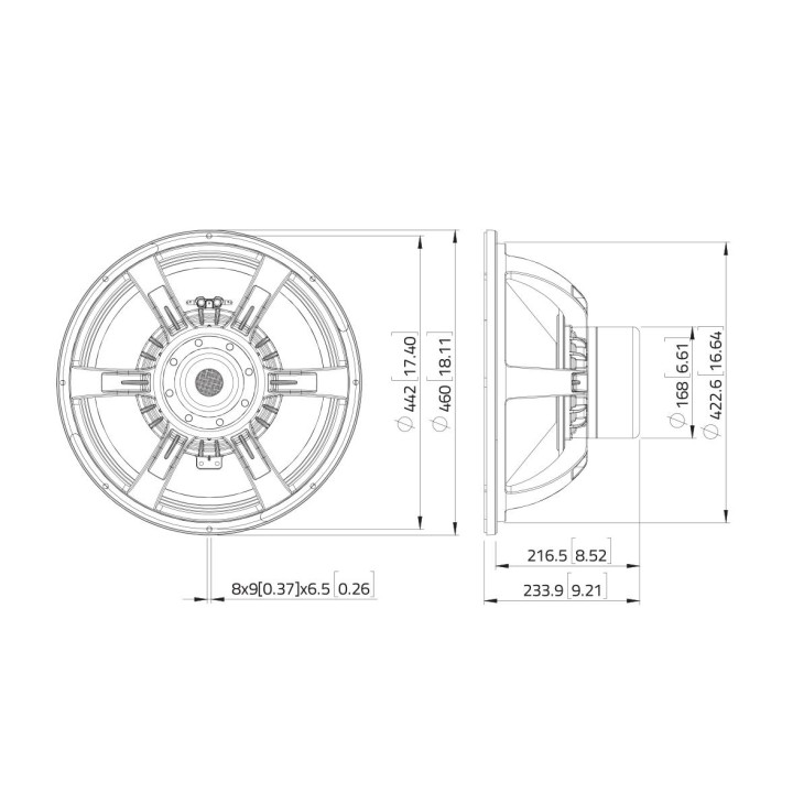 Lavoce - SAN184.50 18" Subwoofer Neodyme Magnet Aluminium Basket Driver