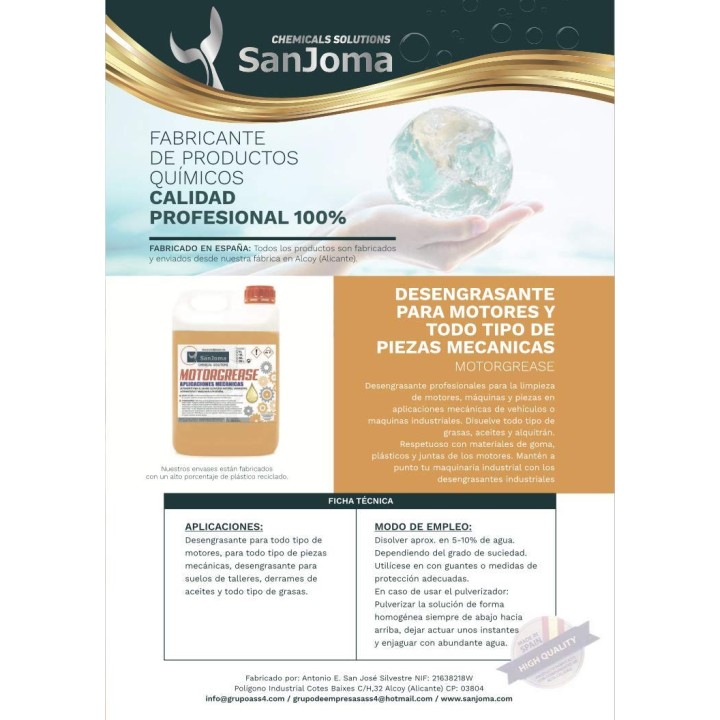 Sanjoma - 25L MOTORGREASE Desengrasante