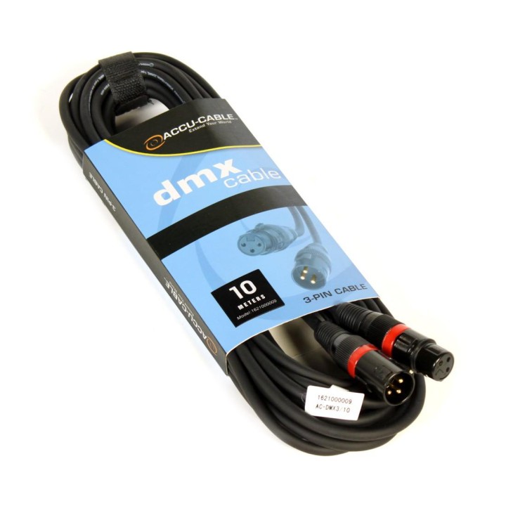 Accu-cable - AC-DMX3/10 3 p. XLRm/3 p. XLRf 10m DMX