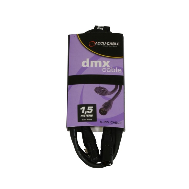 Accu-cable - AC-DMX5/1,5 -5 p. XLR m/5 p. XLR f 1,5m