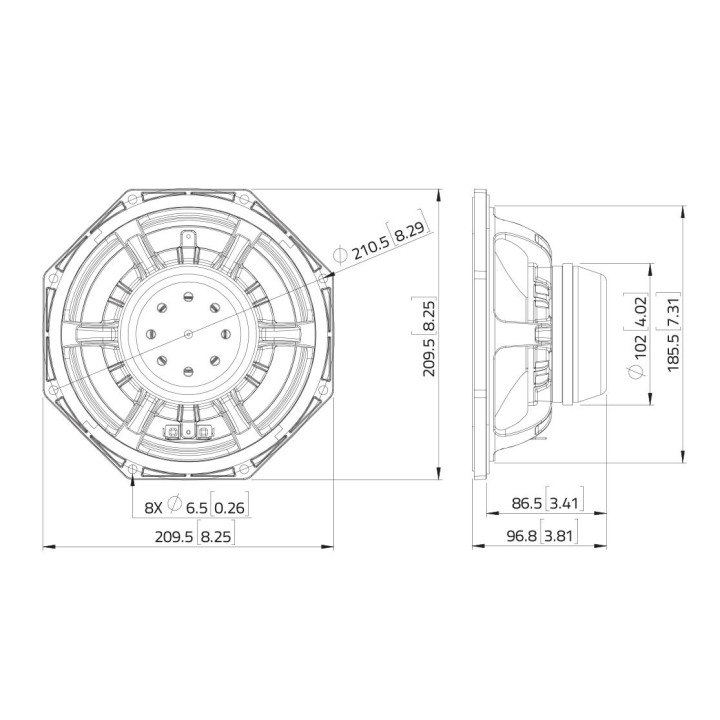 Lavoce - WAN082.01 8" Woofer Neodyme 