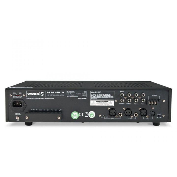 Work - PA 60 USB/R - 100V Linha Amplificador | Z-Bombilla
