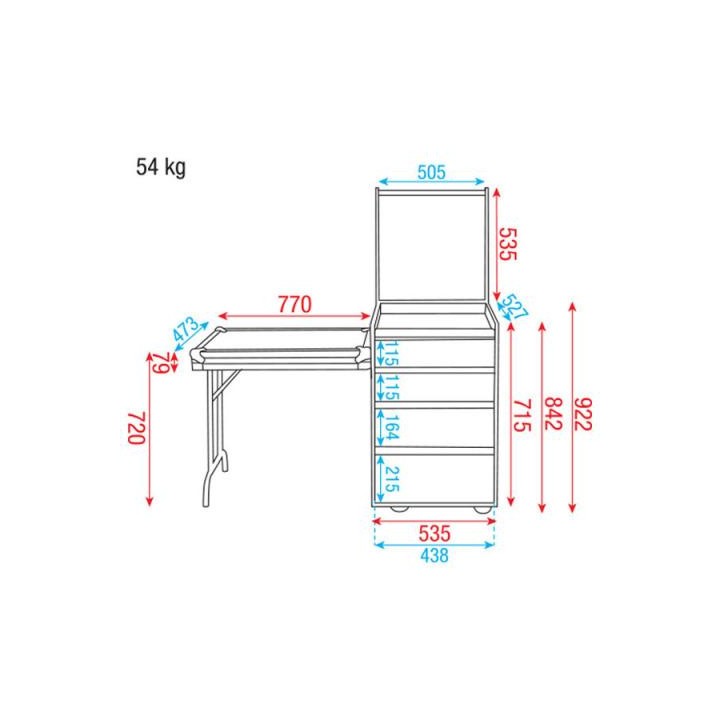Dap Audio - Drawercase 12HE + work surface - Rack tipus Taula | Z-Bombilla