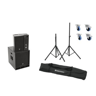 Omnitronic - Set MAXX-1508DSP 2.1 Aktiv-System + Speaker stands - Pack de Equipamento Musical | Z-Bombilla