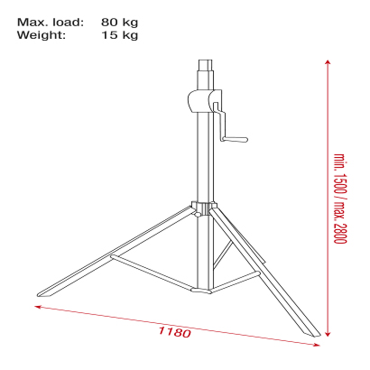 Showgear - Basic 2800 Wind up stand