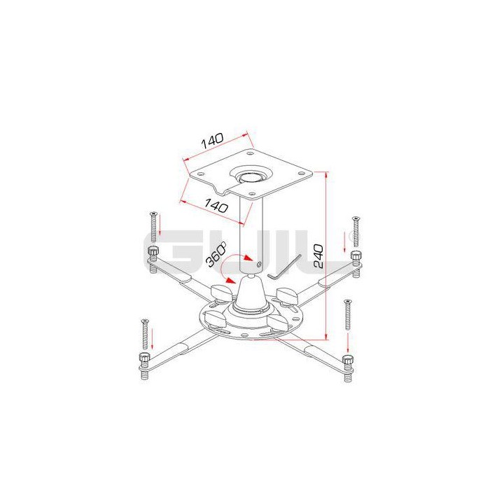 Guil - PTR-14 - Teto e suporte de parede | Z-Bombilla