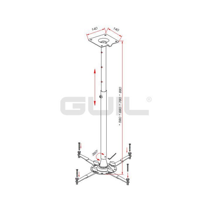 Guil - PTR-15 - Teto e suporte de parede | Z-Bombilla