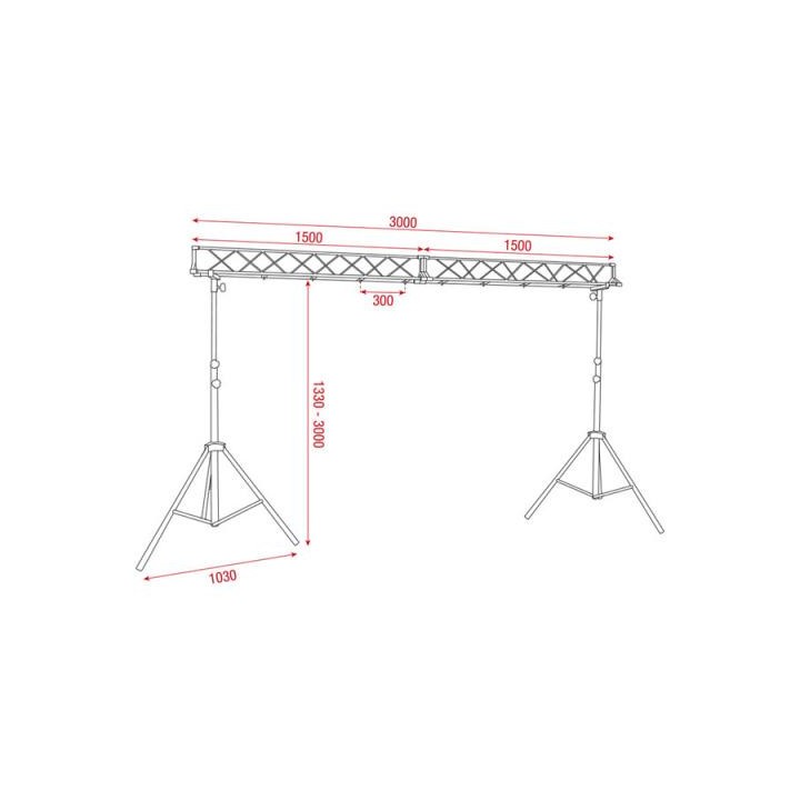 Showtec - Light bridge set Mammoth Stands - Trípode Elevació Manual | Z-Bombilla