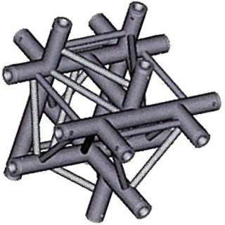 Duratuss - DT 23 C61-XUD   X-joint + up + down - 3 Points Aluminium Truss 22 x 22 cm | Z-Bombilla