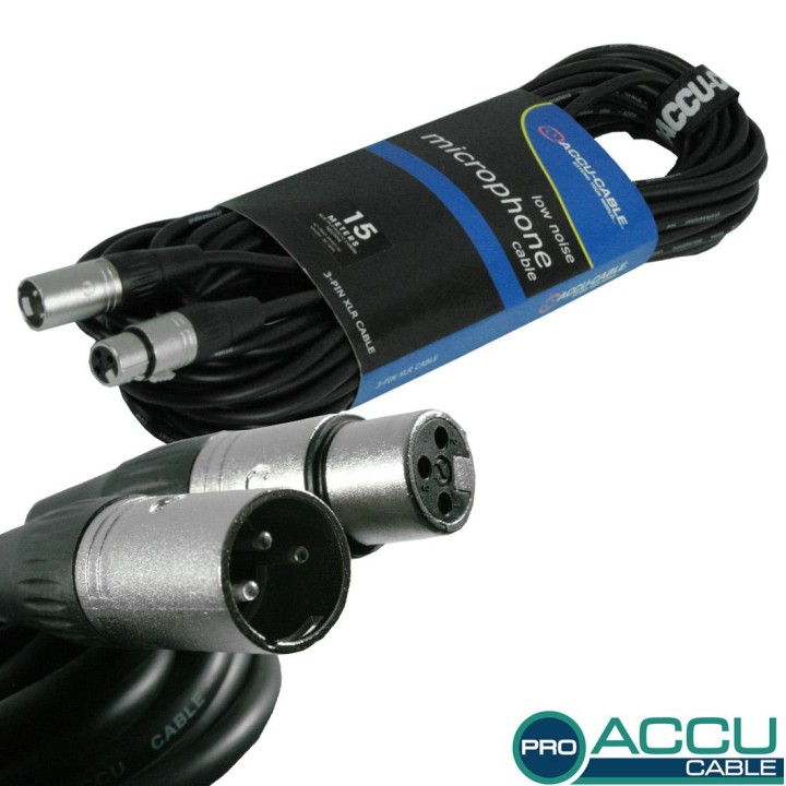 Accu-cable - AC-PRO-XMXF/15 XLR m/f  15m - Câble Audio - Canon - Canon | Z-Bombilla