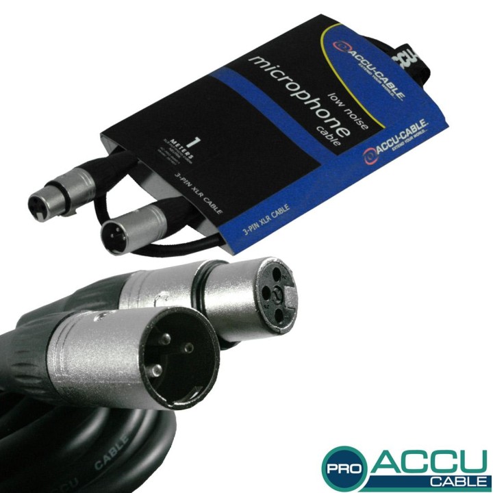 Accu-cable - AC-PRO-XMXF/1 XLR m/f 1m - Cavo Audio - Canon - Canon | Z-Bombilla