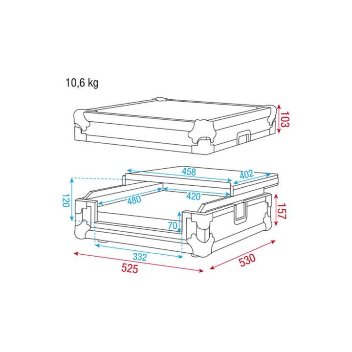 Dap Audio - DAP Universalcase2chdjcontroll - Rack Contrôleur DJ | Z-Bombilla