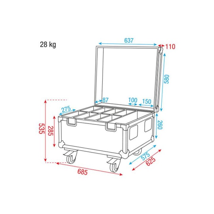 Dap Audio - DAP-Audio Case 8 x Compact Par - Rack tipus Bagul | Z-Bombilla