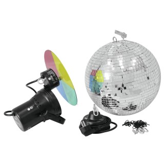 Eurolite - Mirror Ball Set 30cm with Pinspot - Bolas de Espelho e Motores | Z-Bombilla