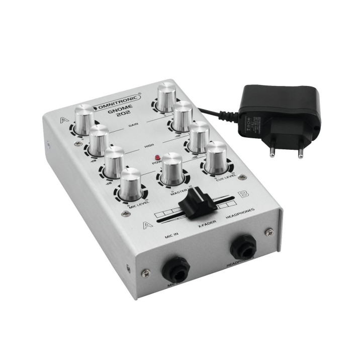 Omnitronic - GNOME-202 Mini Mixer silver - Table de Mixage | Z-Bombilla