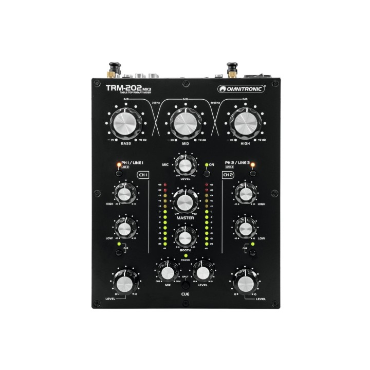 Omnitronic - TRM-202MK3 2-Channel Rotary Mixer - Mesclador per DJ | Z-Bombilla