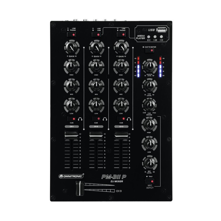 Omnitronic - PM-311P DJ Mixer with Player - Mesclador per DJ | Z-Bombilla