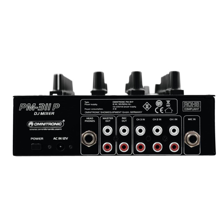 Omnitronic - PM-311P DJ Mixer with Player - Mesclador per DJ | Z-Bombilla