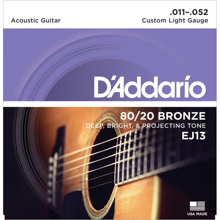 D'addario - EJ13 - 80/20 BronzeLight [11-52] - Cuerda Guitarra acústica | Z-Bombilla