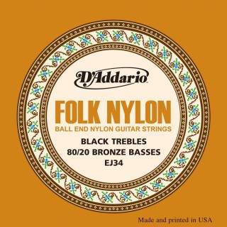 D'addario - EJ34 Folk Nylon, Ball End - Classical Guitar String | Z-Bombilla