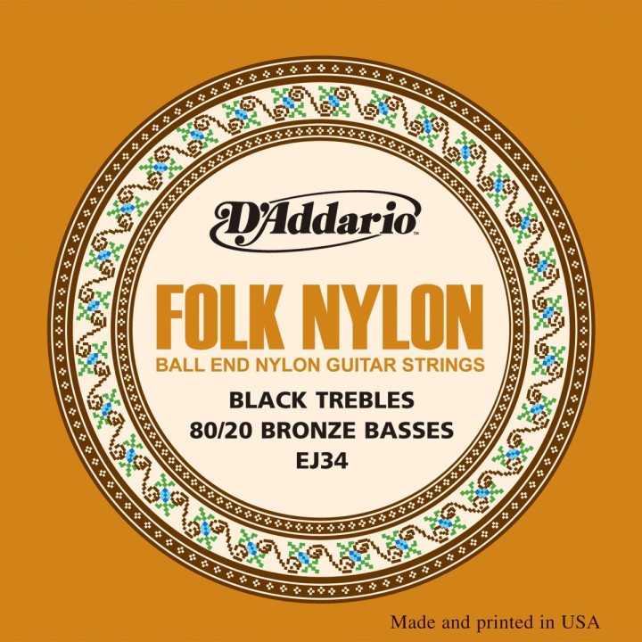 D'addario - EJ34 Folk Nylon, Ball End - Classical Guitar String | Z-Bombilla