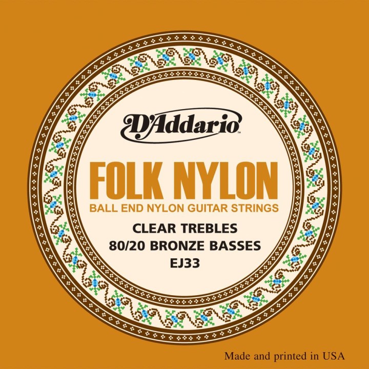 D'addario - EJ33 Folk Nylon, Ball End, Clear - Classical Guitar String | Z-Bombilla