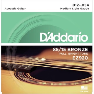 D'addario - EZ920 - 85*15 Great American Med-Light [12-54] - Acoustic Guitar String | Z-Bombilla