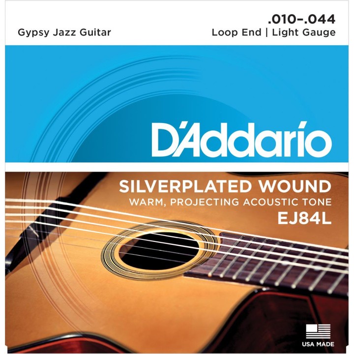 D'addario - EJ84L Gypsy Jazz, Loop End, Light, [10-44] - Acoustic Guitar String | Z-Bombilla