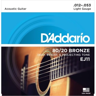 D'addario - EJ11 - 80/20 Bronze Light [12-53] - Acoustic Guitar String | Z-Bombilla