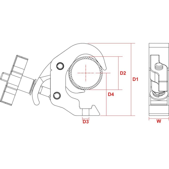 BeamZ - BC50-250T Garra 250k Alu 151.421 - Griffe pour ferme | Z-Bombilla