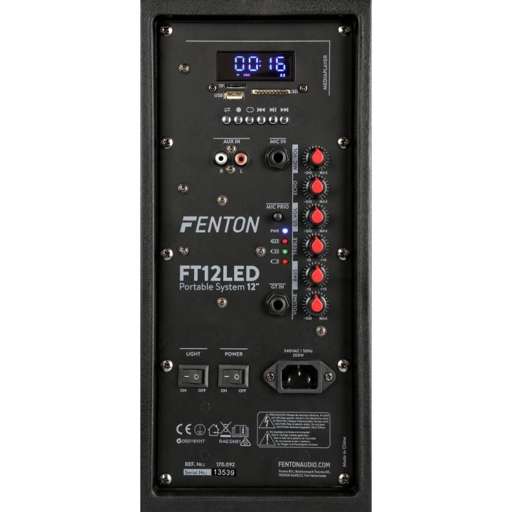 Fenton - "FT12LED Bafle Activo 12"" 700W" 170.092 - Sistemas de som Portátil | Z-Bombilla