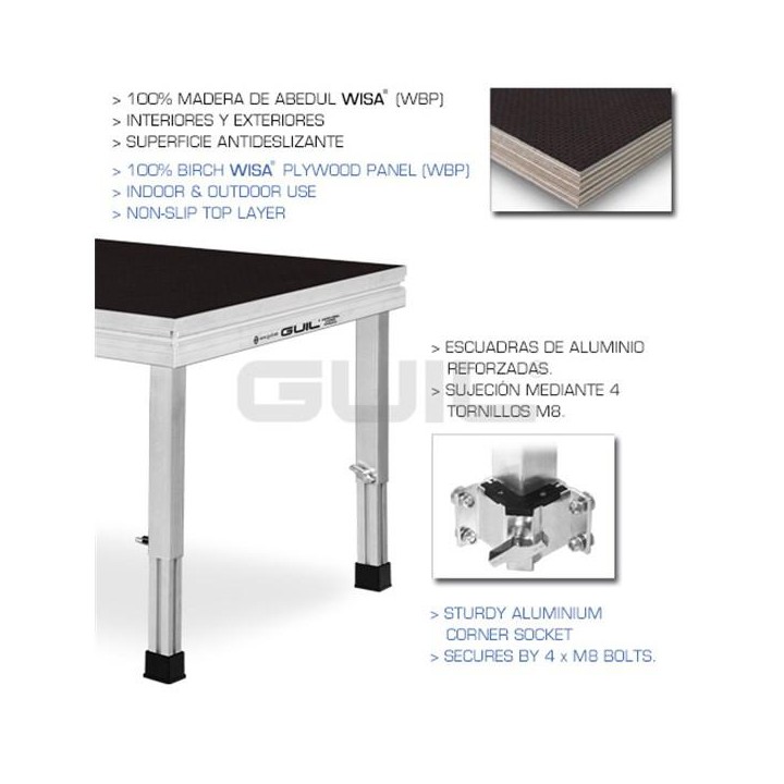 Guil - TM440/2x1 - Tarima TM440 Sense potes (1000 kg / m2) | Z-Bombilla