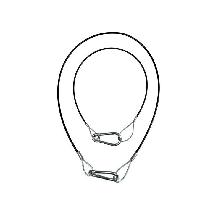 Showtec - Safety Cable Light Duty, 50 cm - Cavo Moschettoni di Sicurezza | Z-Bombilla