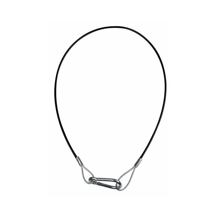 Showtec - Safety Cable Heavy Duty, 75 cm - Cavo Moschettoni di Sicurezza | Z-Bombilla