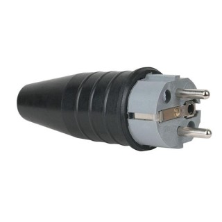 Showtec - Rubber Schuko 230V/240V CEE7/VII Connector Male - Monophasic Connectors | Z-Bombilla