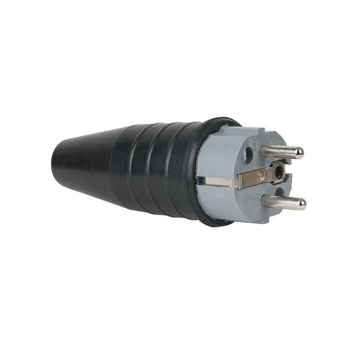 Showtec - Rubber Schuko 230V/240V CEE7/VII Connector Male - Monophasic Connectors | Z-Bombilla