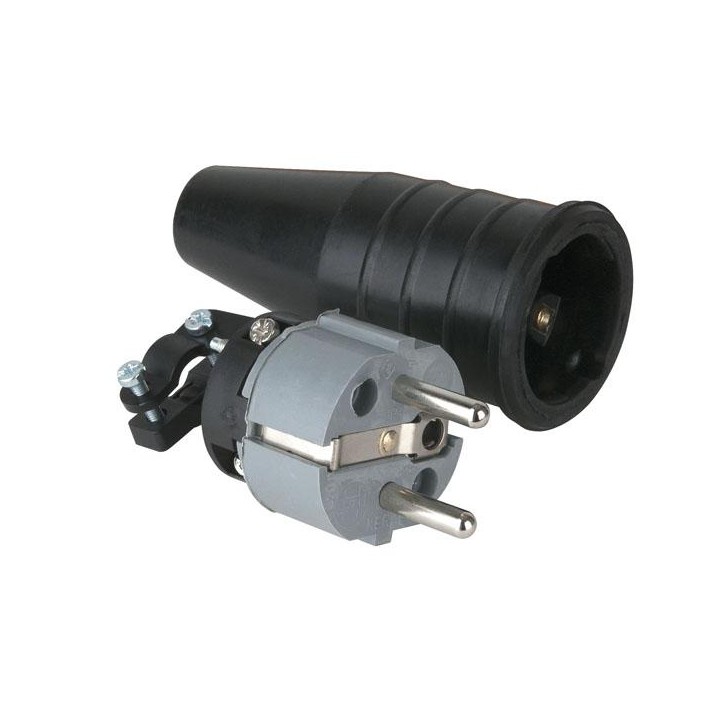 Showtec - Rubber Schuko 230V/240V CEE7/VII Connector Male - Monophasic Connectors | Z-Bombilla