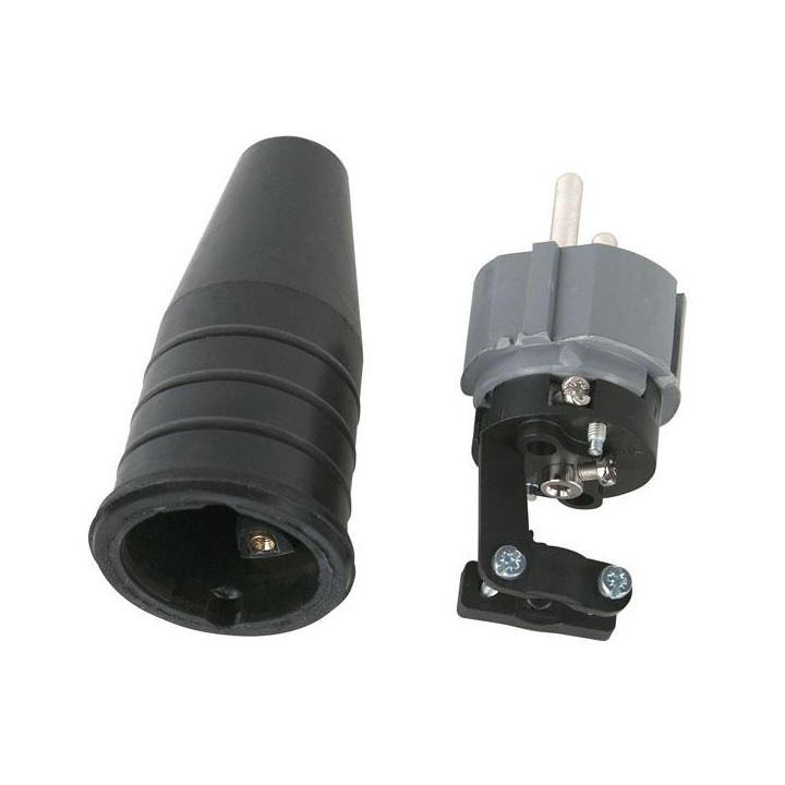 Showtec - Rubber Schuko 230V/240V CEE7/VII Connector Male - Monophasic Connectors | Z-Bombilla